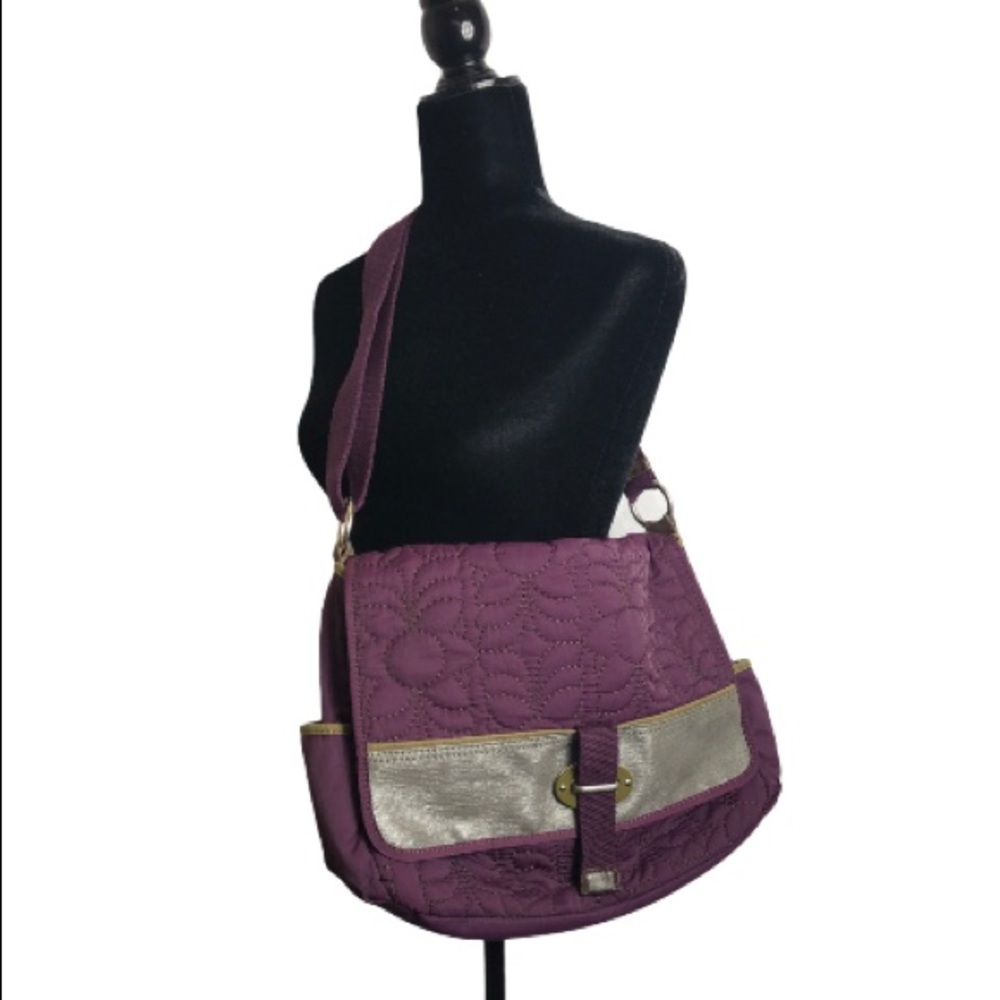 Fossil bag, purple color, diaper bag, computer